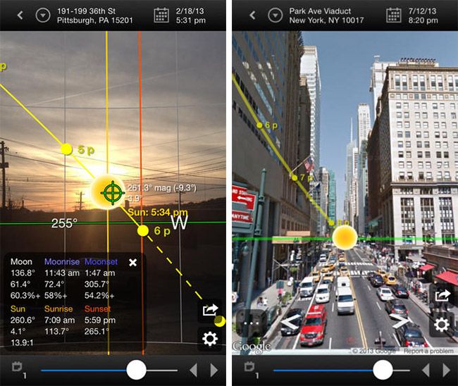 Drohnen-App Sun Surveyer app ausschnitt innenstadt und natur