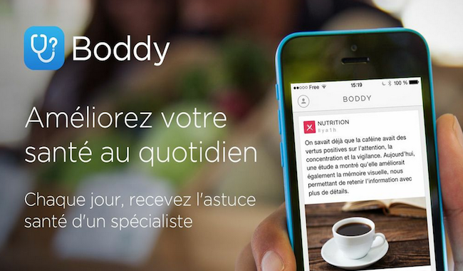 publicite application boddy gros plan iphone 