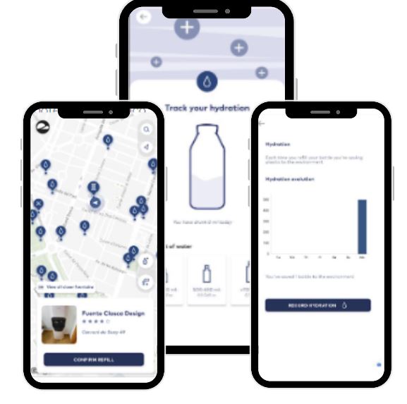 Closca — app para recargar agua