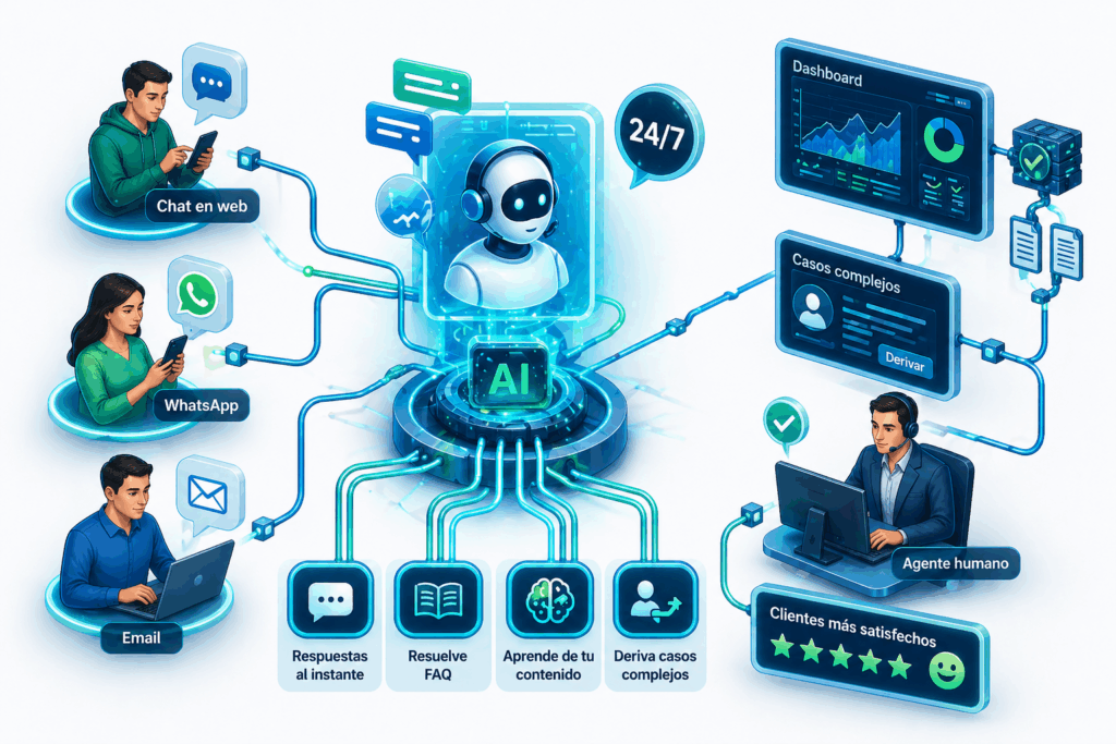 IA para atención al cliente 24/7 Yeeply