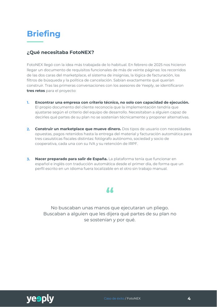 Caso de éxito FotoNEX — Yeeply