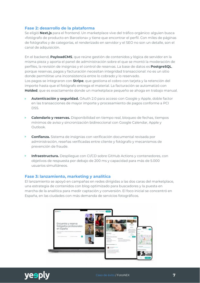 Caso de éxito FotoNEX — Yeeply
