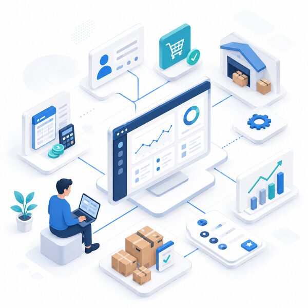 Profesional gestionando su empresa con el ERP Odoo